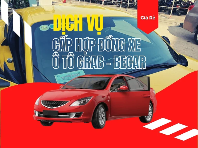 ĐĂNG KÝ HTX CẤP PHÙ HIỆU XE HỢP ĐỒNG CHẠY BECAR, GRABCAR GIÁ RẺ NHẤT