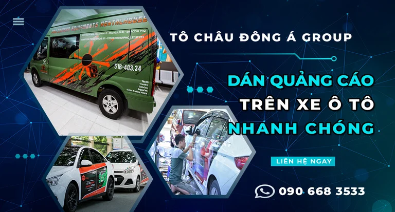 Thiết kế và thi công dán quảng cáo trên ô tô