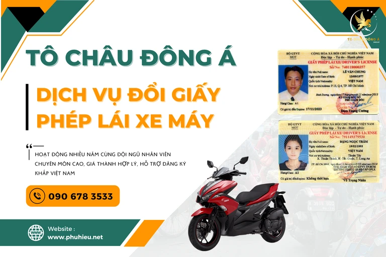 Đổi giấy phép lái xe máy tại Bắc Giang