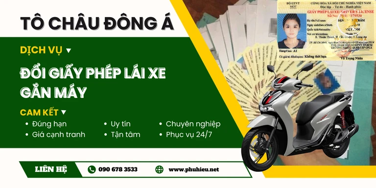 Đổi giấy phép lái xe máy tại Bình Dương