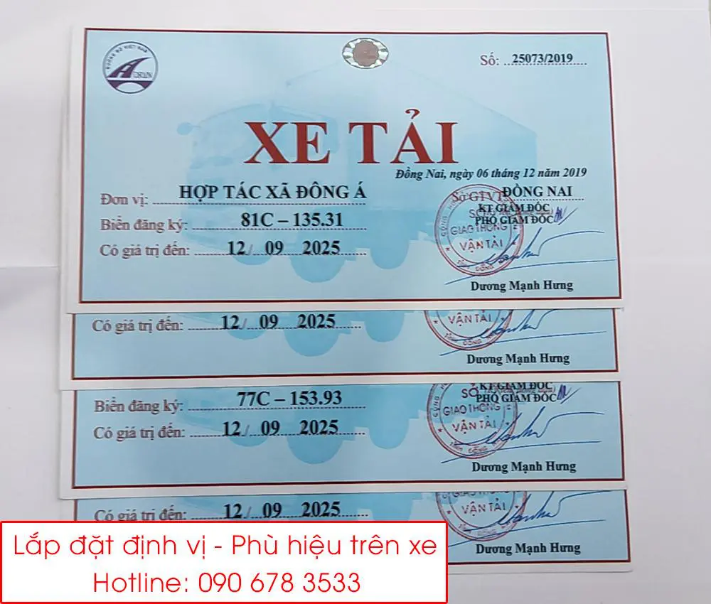 Phù hiệu xe tải tại Thái Bình