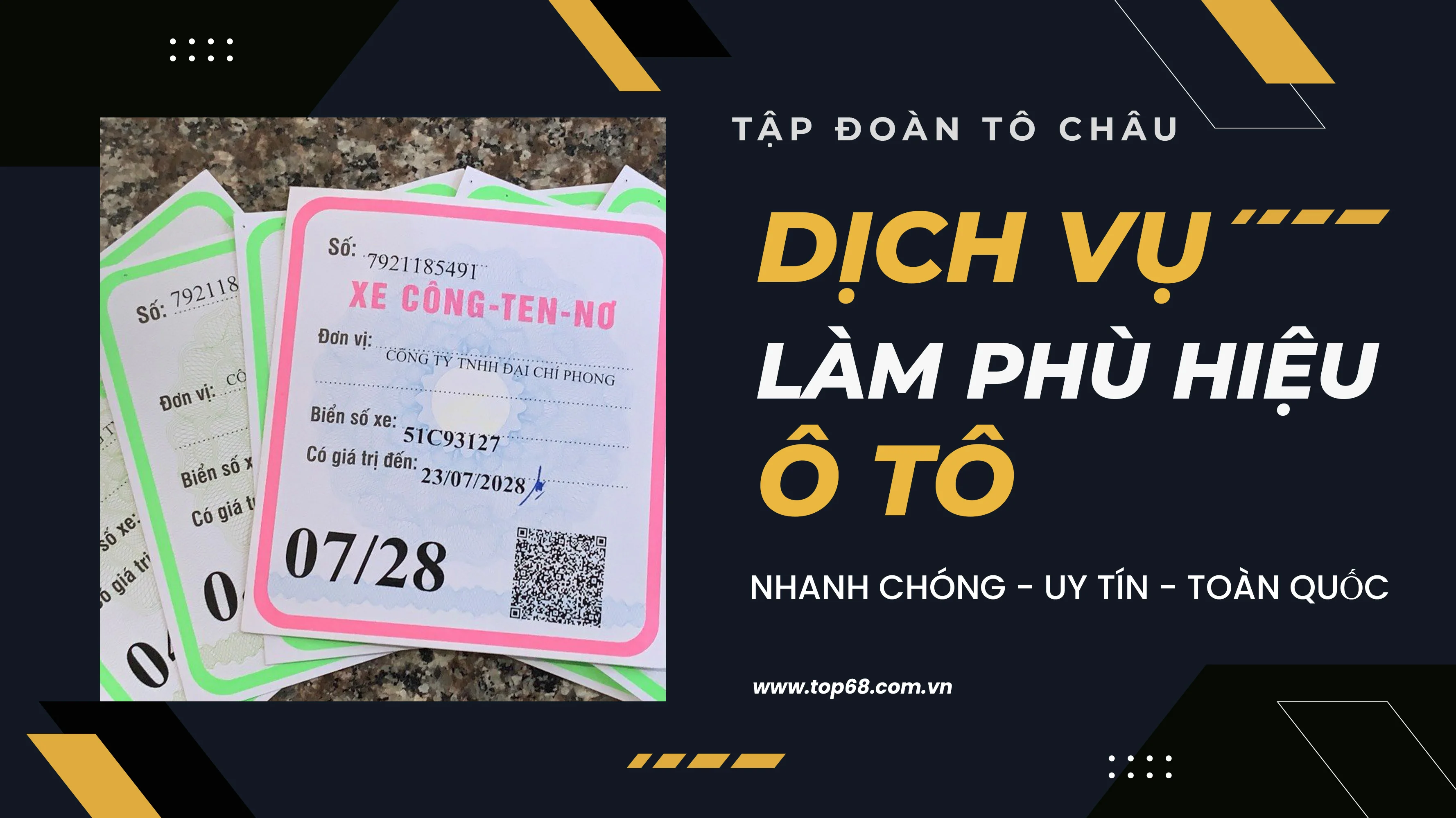 Dịch vụ làm phù hiệu xe tải toàn quốc nhanh chóng