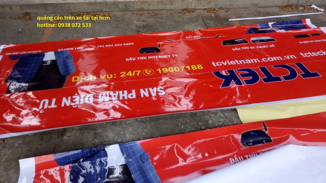 Thi Công dán quảng cáo trên xe tải hcm